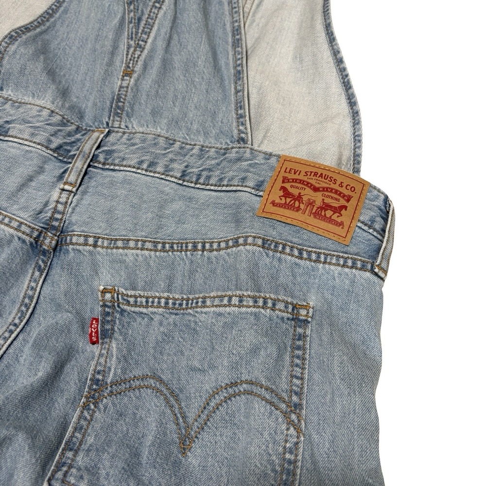 Levi's Women's Workwear Denim Overalls Light Wash 100% Cotton Size Large - Picture 7 of 10